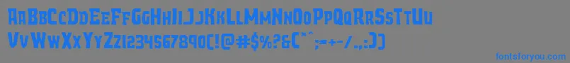 Demonpriestexpand-Schriftart – Blaue Schriften auf grauem Hintergrund