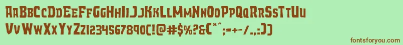 Demonpriestexpand Font – Brown Fonts on Green Background
