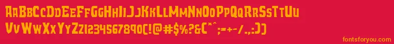 Demonpriestexpand Font – Orange Fonts on Red Background