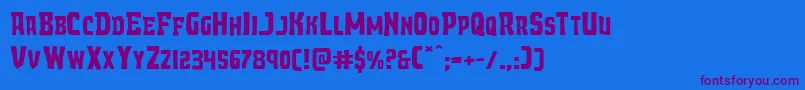 Demonpriestexpand Font – Purple Fonts on Blue Background