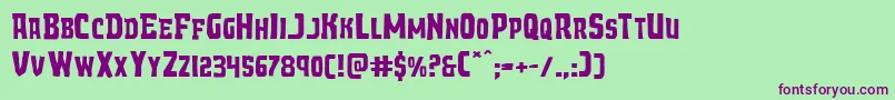 Demonpriestexpand Font – Purple Fonts on Green Background