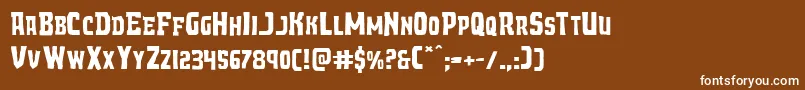 Шрифт Demonpriestexpand – белые шрифты на коричневом фоне