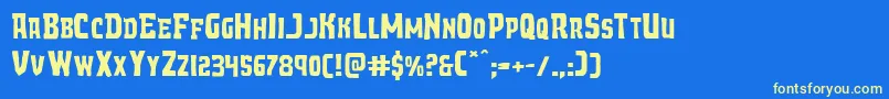 Demonpriestexpand Font – Yellow Fonts on Blue Background