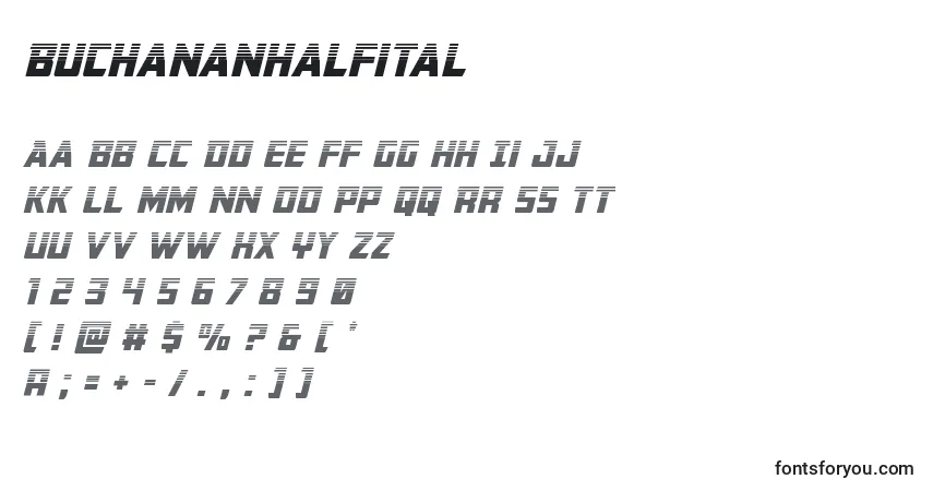Buchananhalfital Font – alphabet, numbers, special characters