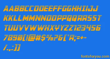 Buchananhalfital font – Orange Fonts On Blue Background