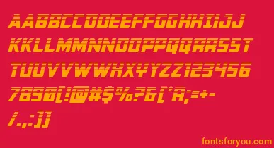 Buchananhalfital font – Orange Fonts On Red Background