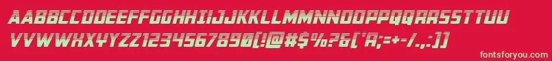 フォントBuchananhalfital – 赤い背景に緑の文字