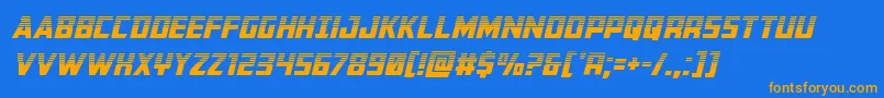 Buchananhalfital Font – Orange Fonts on Blue Background