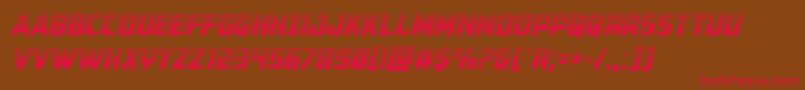 Buchananhalfital-Schriftart – Rote Schriften auf braunem Hintergrund