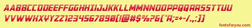 Buchananhalfital Font – Red Fonts on Yellow Background