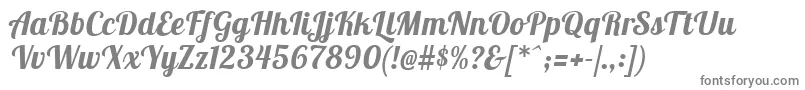 LobstertwoBolditalic-fontti – harmaat kirjasimet valkoisella taustalla