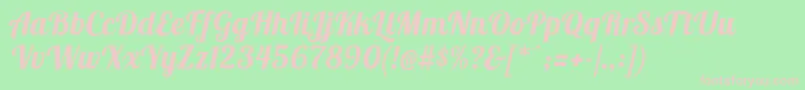 LobstertwoBolditalic Font – Pink Fonts on Green Background