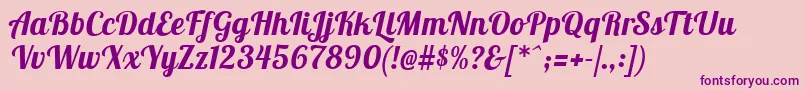 LobstertwoBolditalic Font – Purple Fonts on Pink Background