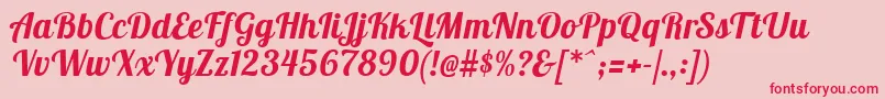 LobstertwoBolditalic Font – Red Fonts on Pink Background