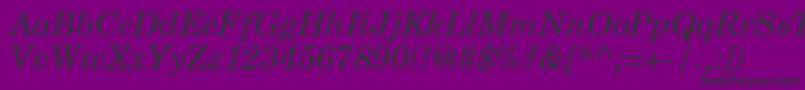 フォントNewmilleniumschlbkItalicsh – 紫の背景に黒い文字