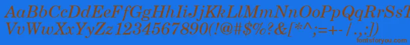 NewmilleniumschlbkItalicsh Font – Brown Fonts on Blue Background
