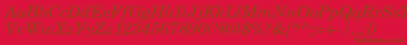 NewmilleniumschlbkItalicsh-fontti – ruskeat fontit punaisella taustalla