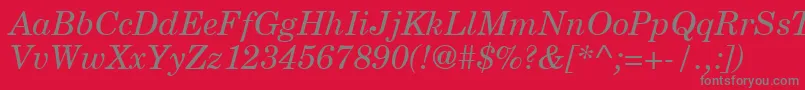 NewmilleniumschlbkItalicsh Font – Gray Fonts on Red Background