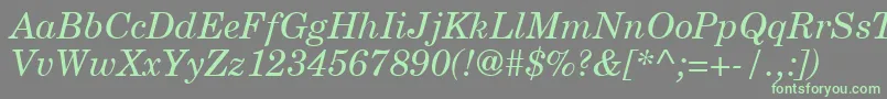 NewmilleniumschlbkItalicsh Font – Green Fonts on Gray Background