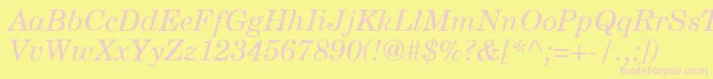 NewmilleniumschlbkItalicsh Font – Pink Fonts on Yellow Background