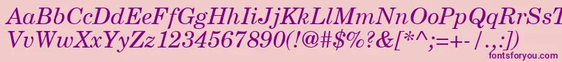 NewmilleniumschlbkItalicsh Font – Purple Fonts on Pink Background