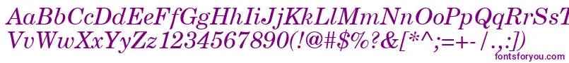 NewmilleniumschlbkItalicsh Font – Purple Fonts on White Background