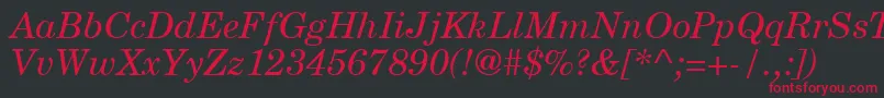 NewmilleniumschlbkItalicsh Font – Red Fonts on Black Background