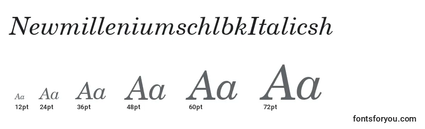 Größen der Schriftart NewmilleniumschlbkItalicsh