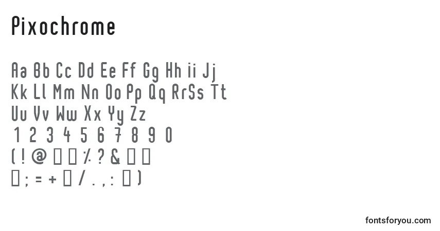 Pixochrome-fontti – aakkoset, numerot, erikoismerkit