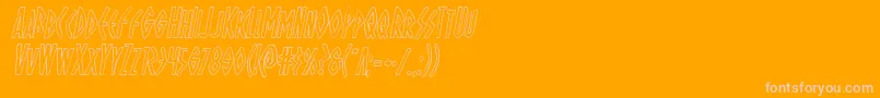 Ohmightyisisoutital-Schriftart – Rosa Schriften auf orangefarbenem Hintergrund