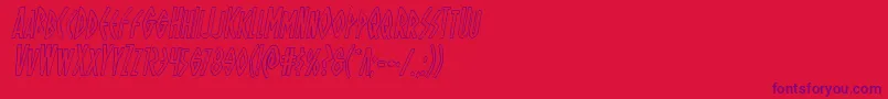 Ohmightyisisoutital Font – Purple Fonts on Red Background