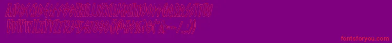 Ohmightyisisoutital Font – Red Fonts on Purple Background