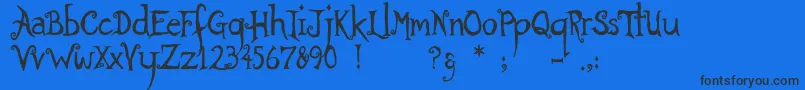 Ratherunfortunate Font – Black Fonts on Blue Background