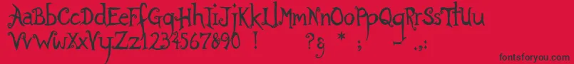 Ratherunfortunate Font – Black Fonts on Red Background