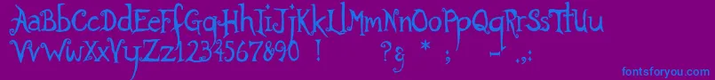 Ratherunfortunate Font – Blue Fonts on Purple Background