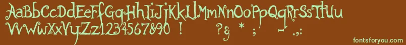 Ratherunfortunate Font – Green Fonts on Brown Background