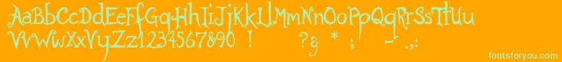 Ratherunfortunate Font – Green Fonts on Orange Background