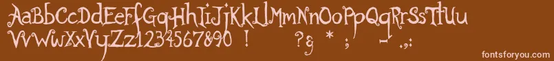 Ratherunfortunate Font – Pink Fonts on Brown Background