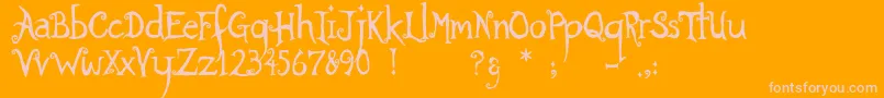 Ratherunfortunate Font – Pink Fonts on Orange Background