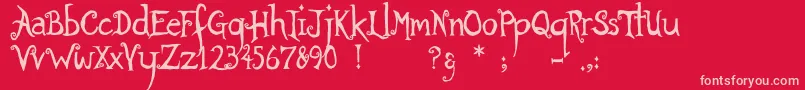 Ratherunfortunate Font – Pink Fonts on Red Background