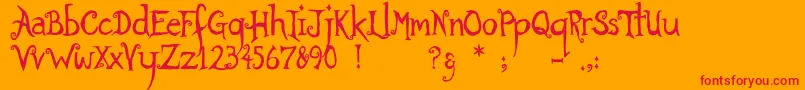 Ratherunfortunate Font – Red Fonts on Orange Background