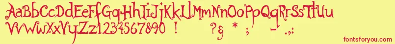 Ratherunfortunate Font – Red Fonts on Yellow Background