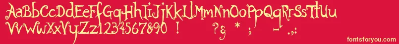 Ratherunfortunate Font – Yellow Fonts on Red Background