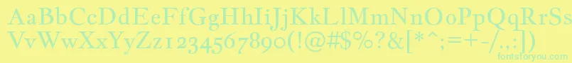JacquesfrancoisRegular Font – Green Fonts on Yellow Background