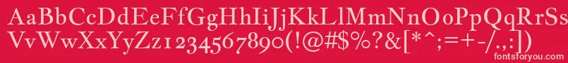 JacquesfrancoisRegular Font – Pink Fonts on Red Background