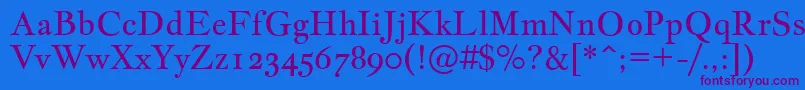 JacquesfrancoisRegular Font – Purple Fonts on Blue Background