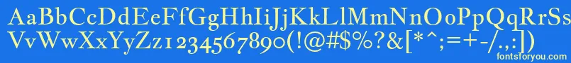 JacquesfrancoisRegular Font – Yellow Fonts on Blue Background