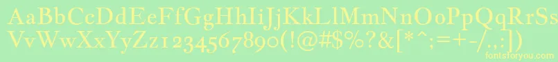 JacquesfrancoisRegular Font – Yellow Fonts on Green Background
