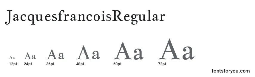 Размеры шрифта JacquesfrancoisRegular