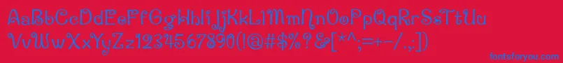 Penguin ffy Font – Blue Fonts on Red Background